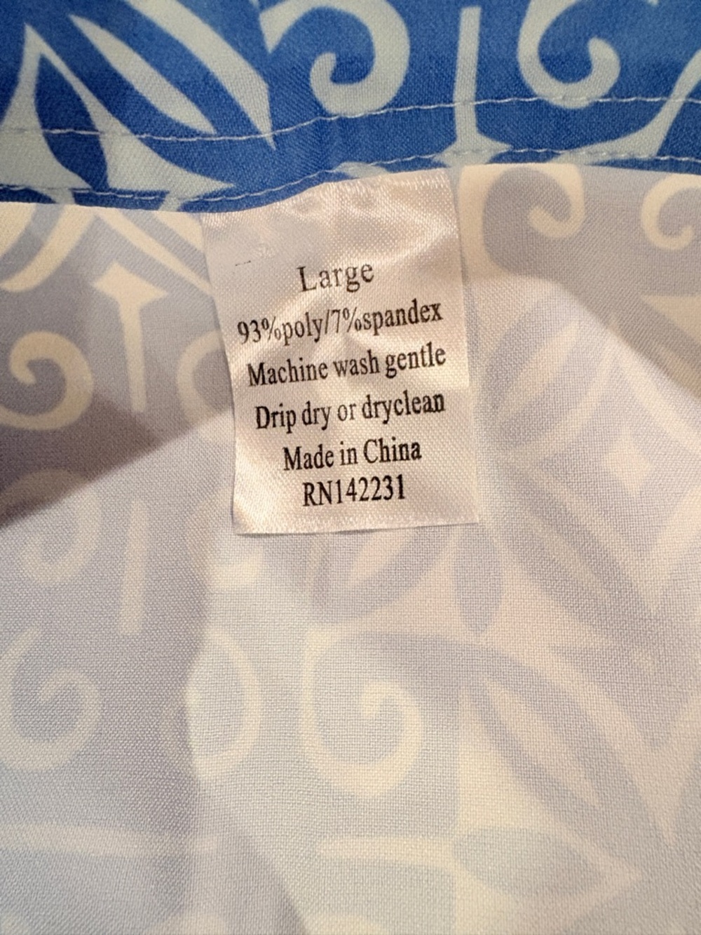Ripskirt Hawaii Blue White Print Wrap Skirt Swim Coverup Adjustable Beach - Picture 6 of 6